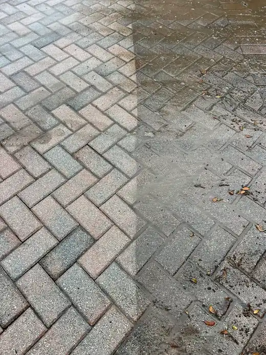 Before and after paver cleaning and sealing in Central Florida