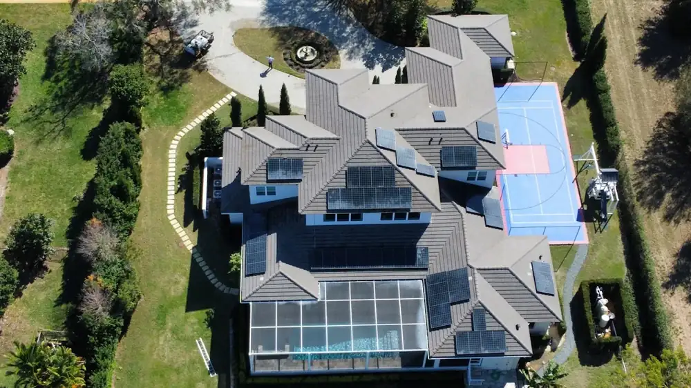 Aerial house washing in Central Florida